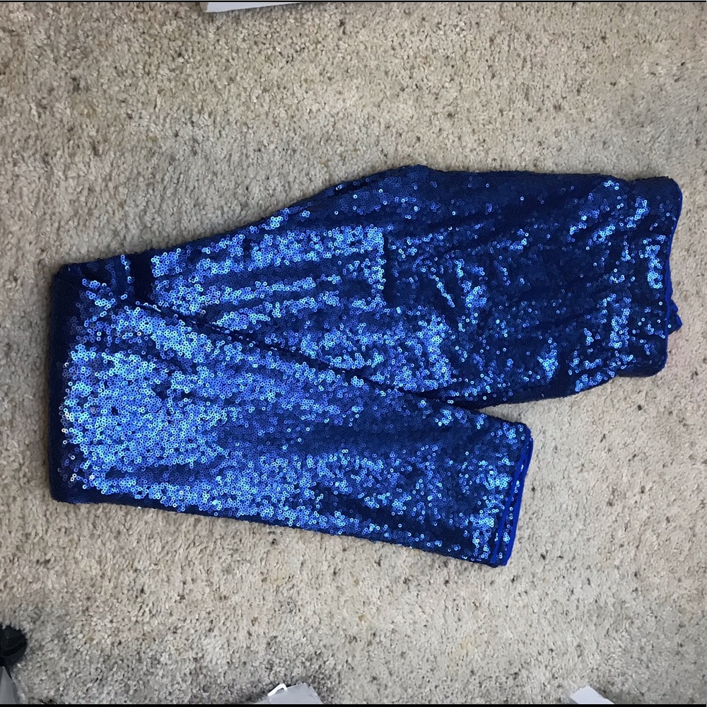 Navy blue sequin leggings